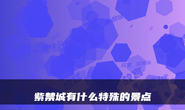 紫禁城有什么特殊的景点