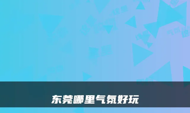东莞哪里气氛好玩