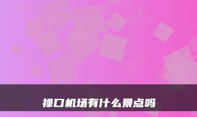 禄口机场有什么景点吗