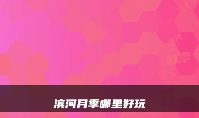 滨河月季哪里好玩