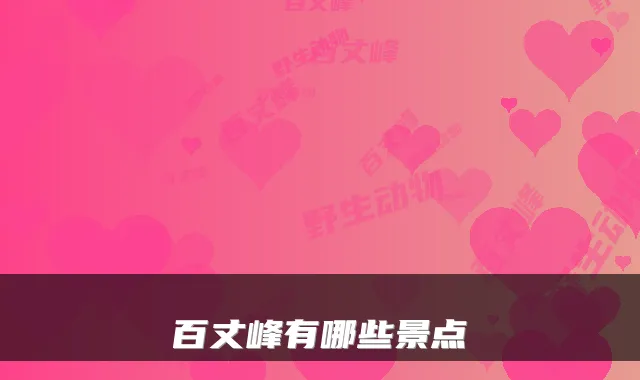 百丈峰有哪些景点